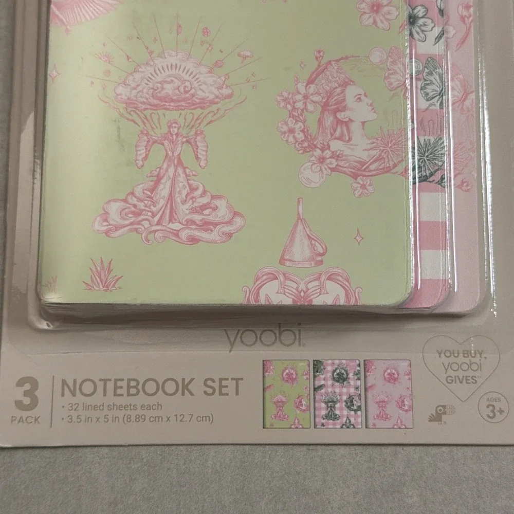 Wicked Katie Kime Notebook Set 3 Pack Pink & Green 32 Lined Sheets 3.5X5 Age 3+